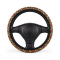 Sugar skull floral steering wheel cover, front view