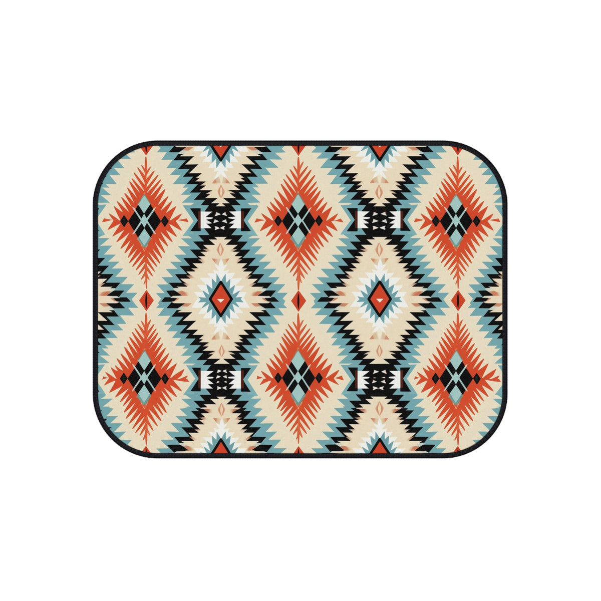 Teal aztec diamond car mats, product view 5