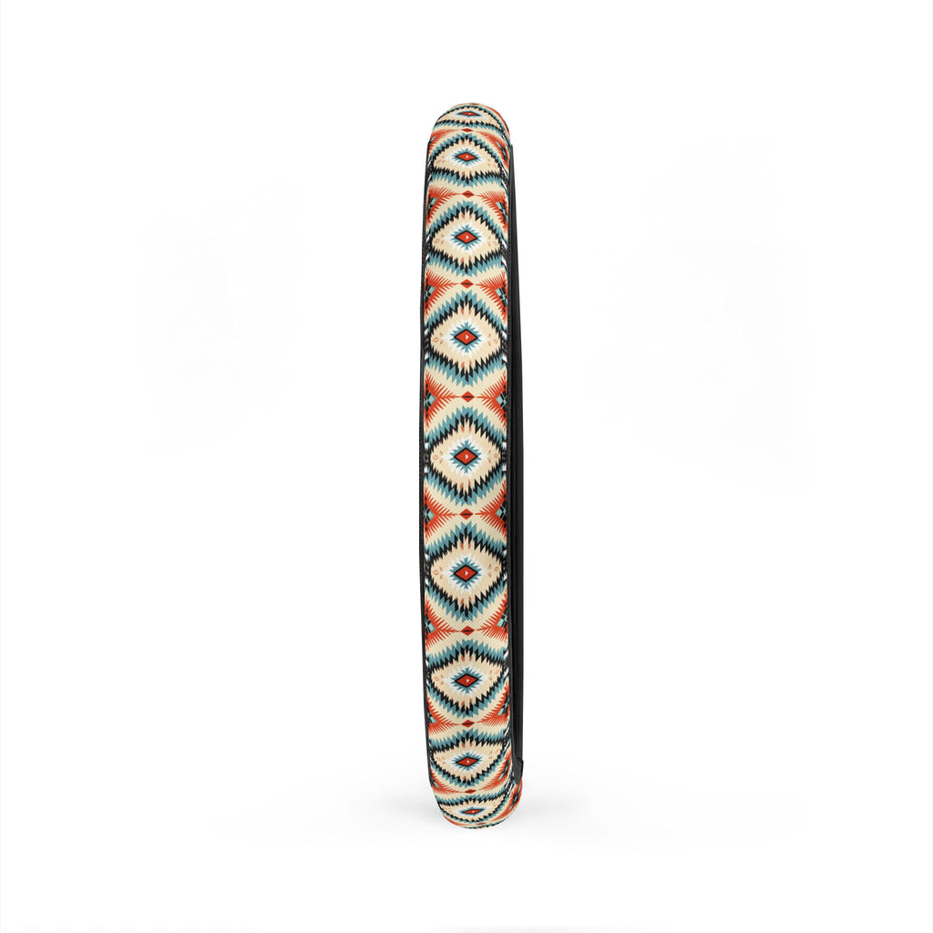 Teal aztec diamond steering wheel cover, product view 5