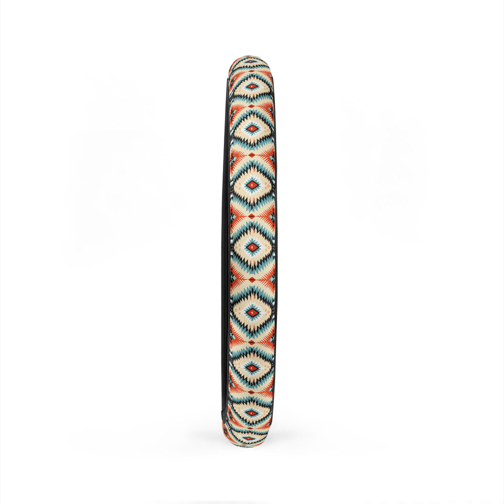 Teal aztec diamond steering wheel cover, product view 6