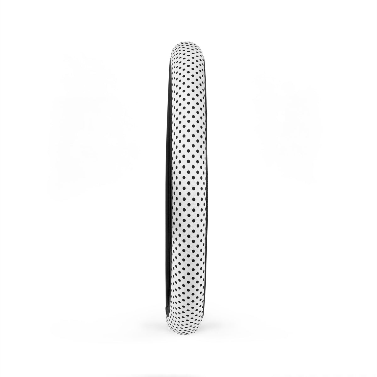 White big polka dot steering wheel cover, product view 5