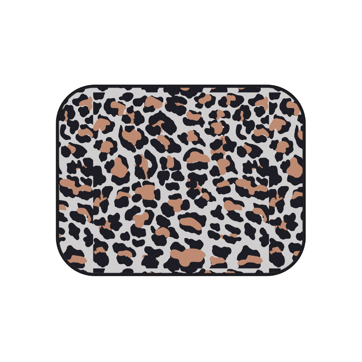 White brown leopard print car mats, product view 4