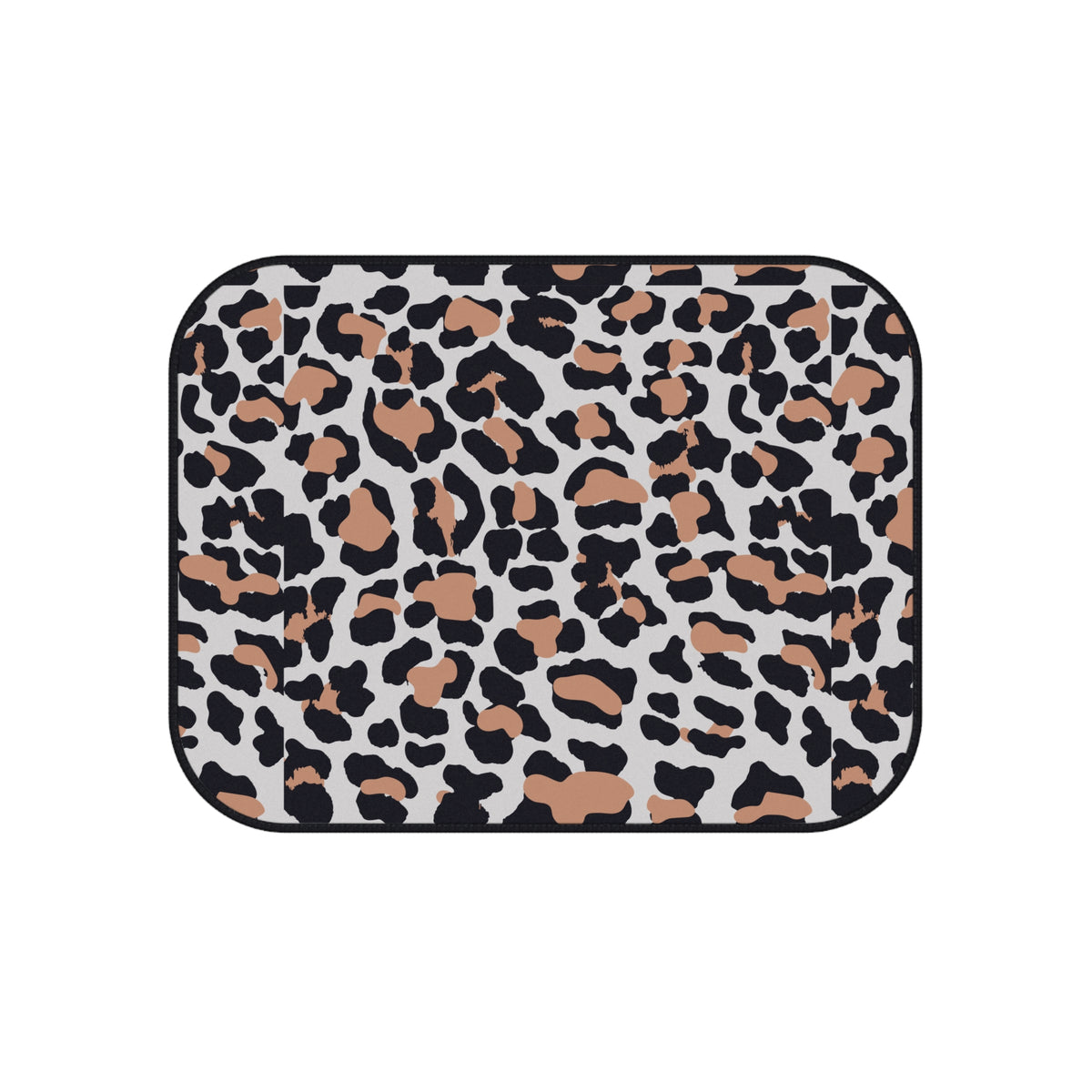 White brown leopard print car mats, product view 5