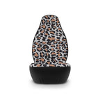 White brown leopard print car seat covers, single cover on a seat, front view