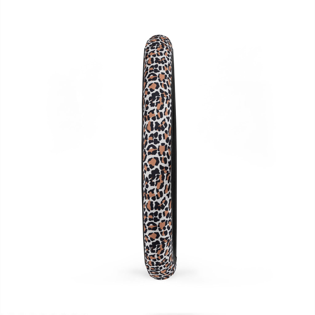 White brown leopard print steering wheel cover, product view 5