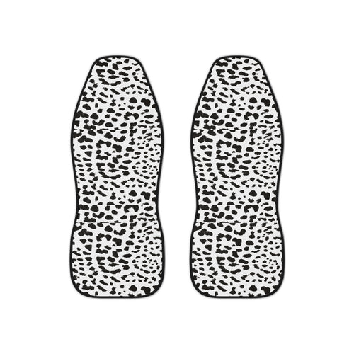 White Leopard Print Car Seat Covers