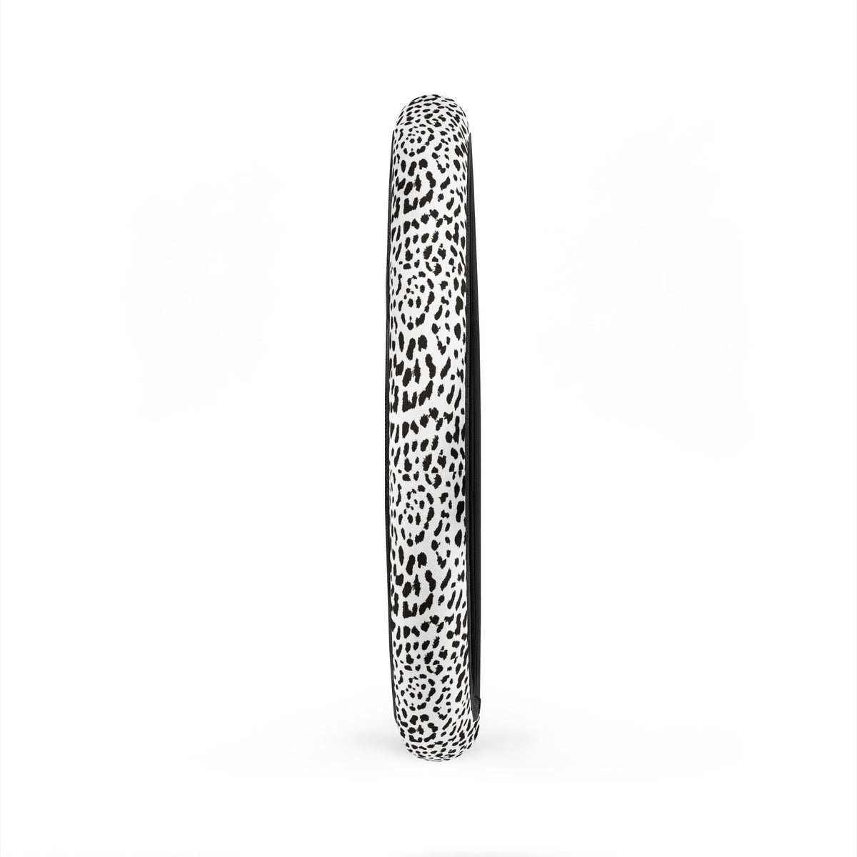 White leopard print steering wheel cover, product view 6