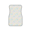 White pastel floral car mats, set of four, front and rear mats