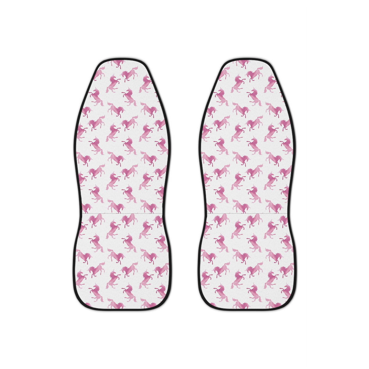 White pink unicorn car seat covers, set of two front seat covers