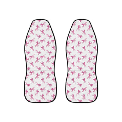 White pink unicorn car seat covers, set of two front seat covers