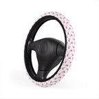 White pink unicorn steering wheel cover, product view 4