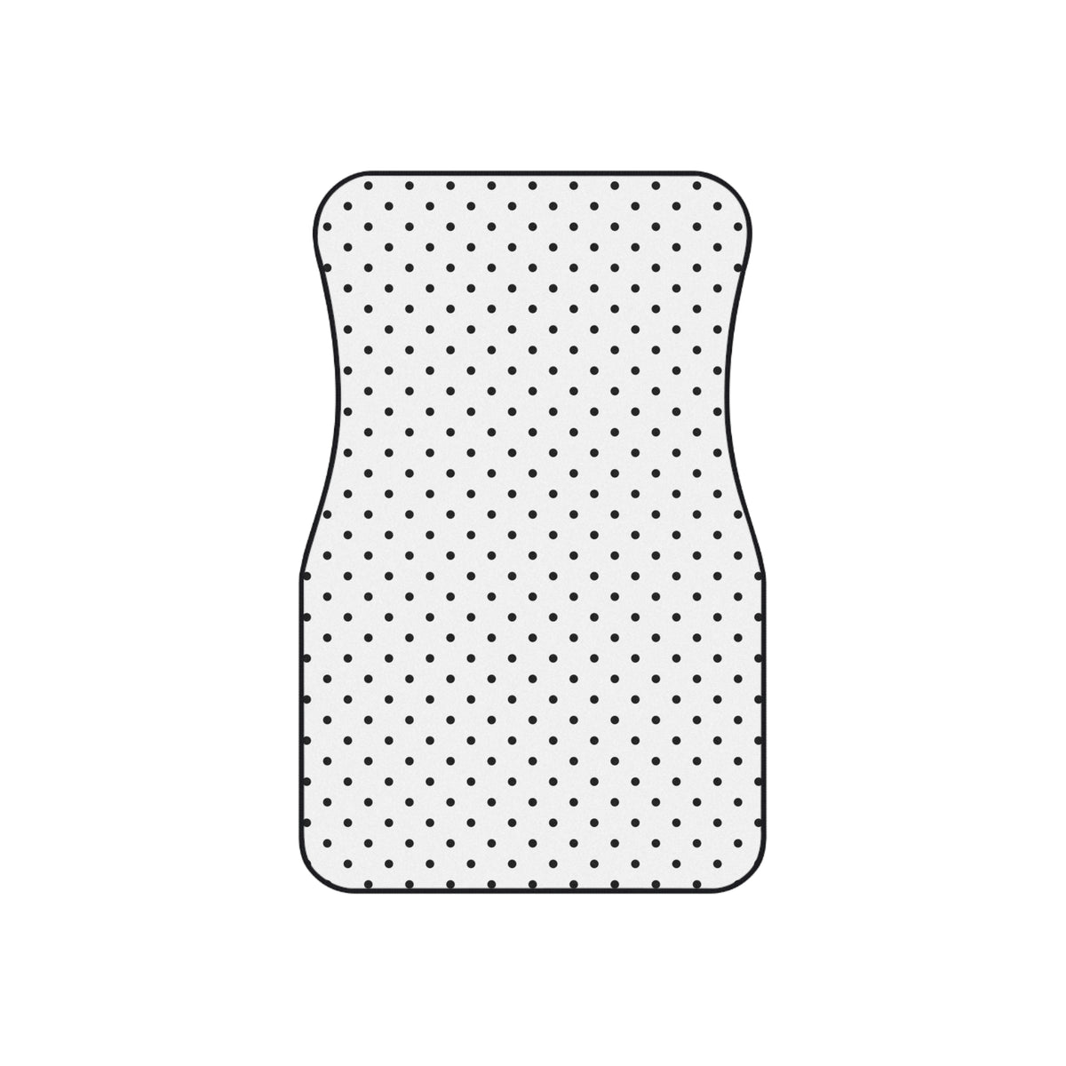 White polka dot car mats, set of four, front and rear mats