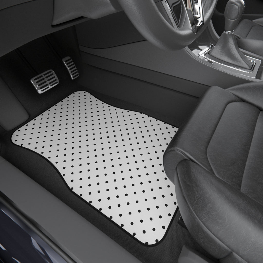 White polka dot car mats, product view 8