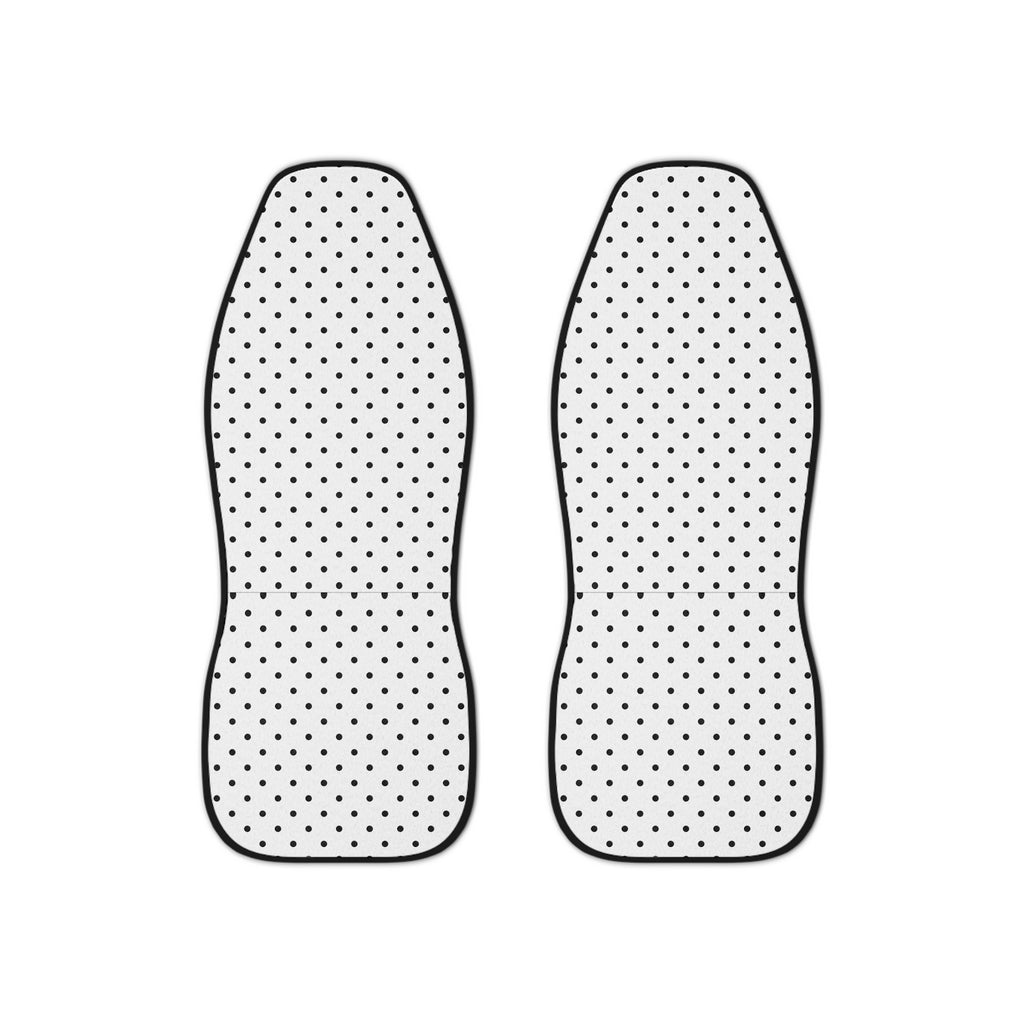 White polka dot car seat covers, set of two front seat covers