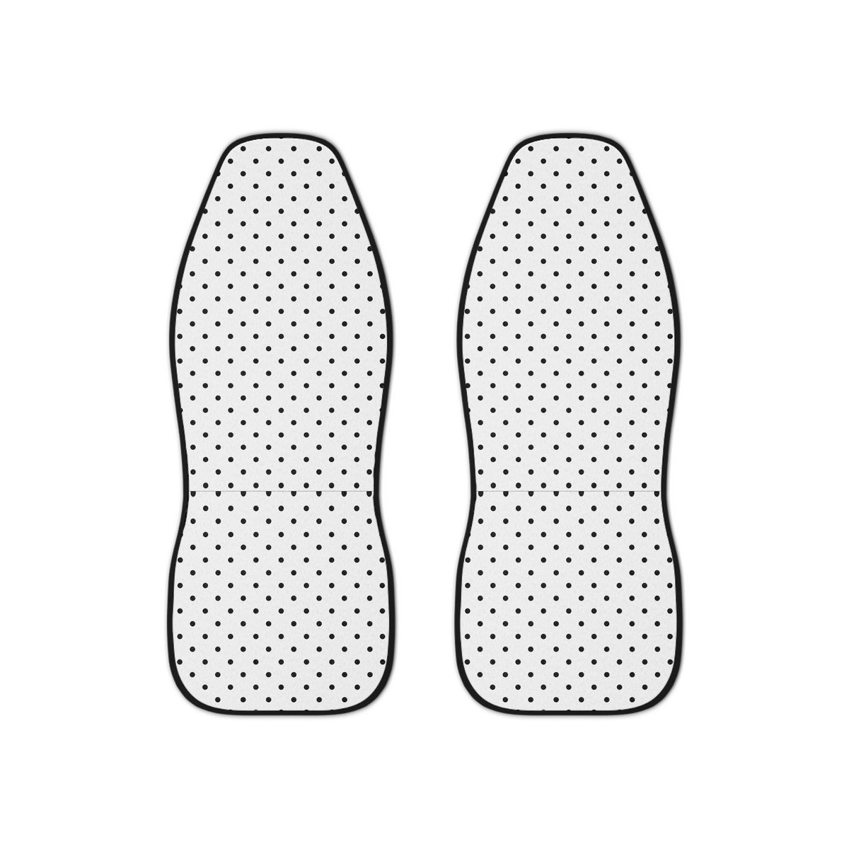 White polka dot car seat covers, set of two front seat covers
