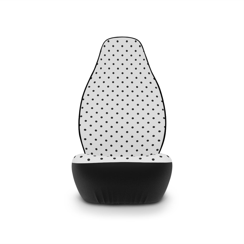 White polka dot car seat covers, product view 4