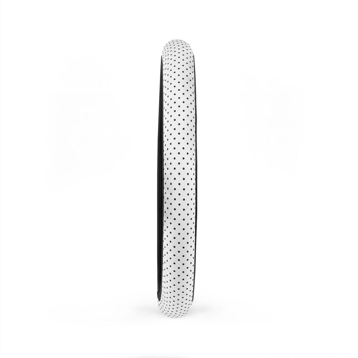 White polka dot steering wheel cover, product view 6