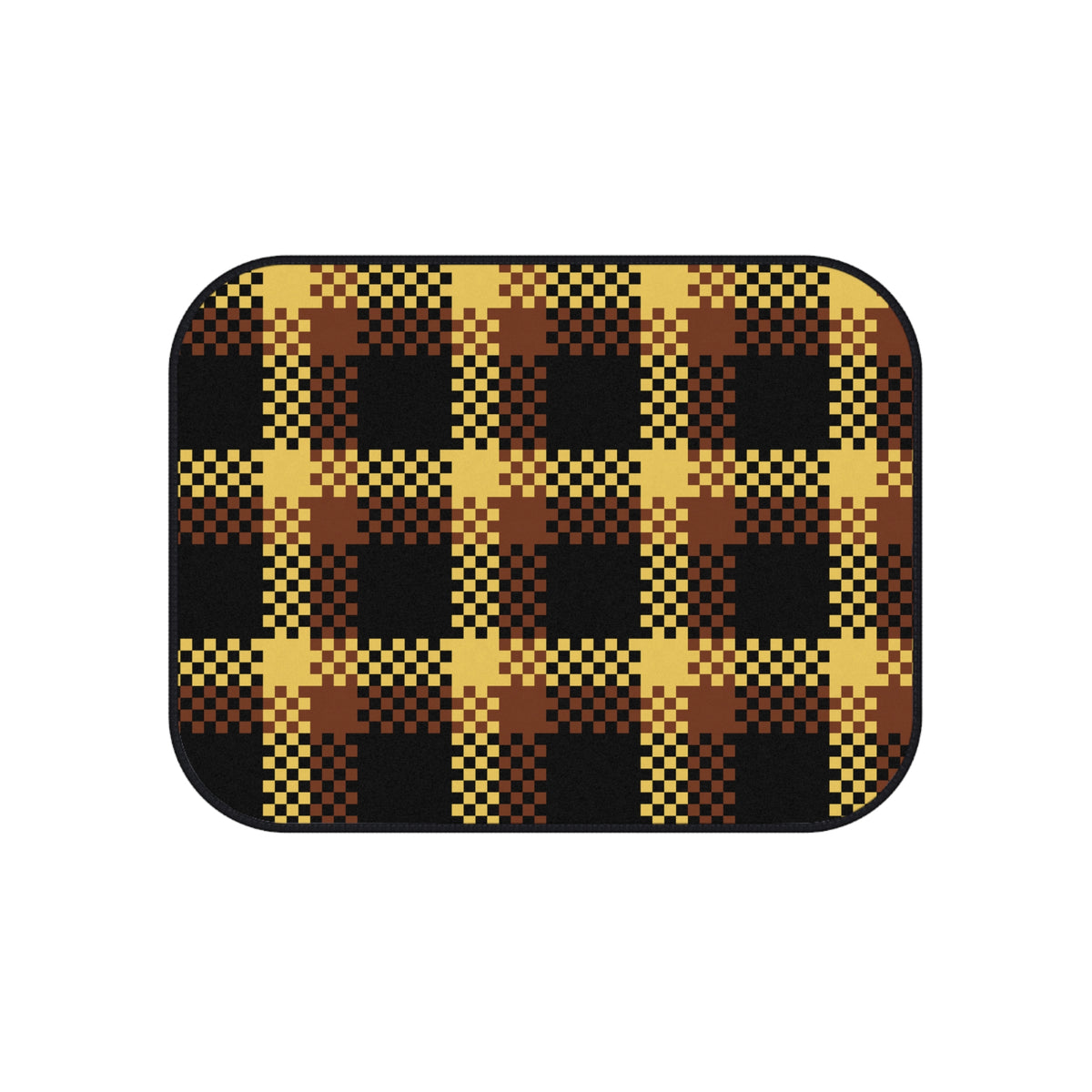 Yellow tartan plaid car mats, product view 4