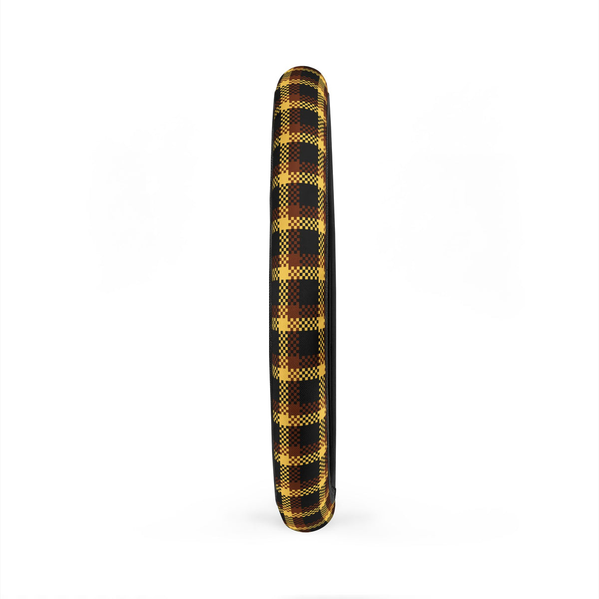 Yellow tartan plaid steering wheel cover, product view 5
